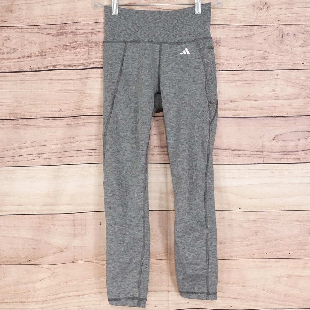 Adidas Leggings Womens S Gray Cropped‎ AEROREADY Tight Fit Yoga Gym Training